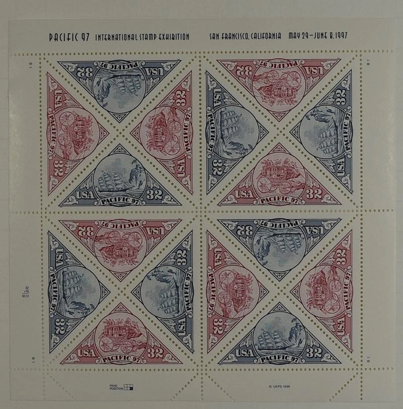 US SCOTT 3130 - 3131 PANE OF PACIFIC 97 32 CENTS FACE MNH - Image 1 of 1