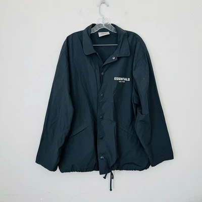 Essentials Fear Of God Button Up Black Shirt Jacket Men’s Size M - Image 1 of 4