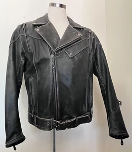 Chaqueta de cuero First Classics para hombre talla grande forro extraíble para motociclista - Imagen 1 de 16