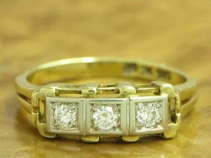 Anillo de oro bicolor 14kt 585 con relleno brillante de 0,21ct / diamante / 2,1g / RG 52,5 - Imagen 1 de 6