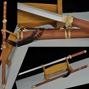 Folded Steel Tang DAO Handmade Traditional Chinese Sword Battle Ready SABER  - Picture 1 of 10