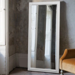Mirror Large Full Length Wall Vintage Antique White Leaner Mirror 160cm x 74cm - Picture 1 of 9