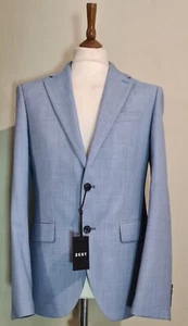 DKNY Moss Bros Wool Blend Suit Jacket Blazer Blue Size uk 40 eu 50 - Picture 1 of 6