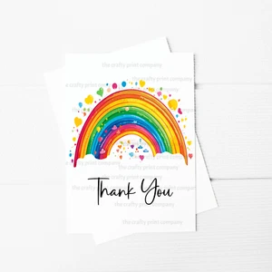 Rainbow Thank You Greeting Card, Teacher Card, Teaching Assistant Nursery Card - Picture 1 of 1