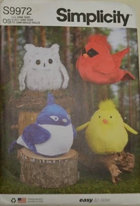 Simplicity- 9972 - 10" (26CM) Plush Birds - Picture 1 of 2
