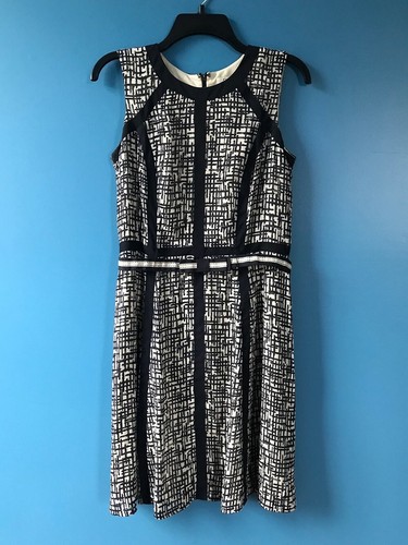 OFF WHITE Abito da carriera Cato nero marrone chiaro senza maniche cintura posteriore foderato con cerniera 8