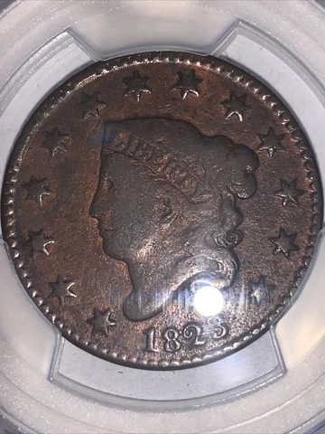 1823 LARGE CENT PCGS VG  Detail Date Coin Very Nice Coin for 200 Years Old Cover