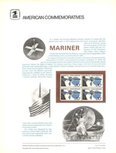 #47 10c Mariner Spacecraft #1557 USPS Commemorative Stamp Panel - Picture 1 of 1