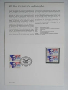 Dt. Bundespost Ministerkarte Typ IV 1976 Din A 5 Mi.Nr. 895 USA - Picture 1 of 1