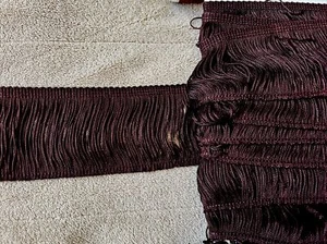 3" DARK BROWN CHAINETTE FRINGE TRIM-CONSO- CRAFTS - 12 Yds 24” - Picture 1 of 2
