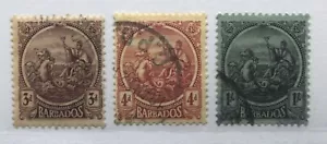 Barbados 1921 3d, 4d, and 1/ used - Picture 1 of 1