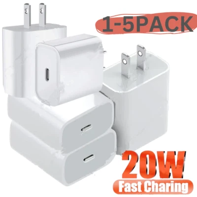 Lote Adaptador de Corriente Bloque Cargador Rápido Tipo C Para iPhone 14 13 12 11 Pro Max 7 20W Foto 1 de 4