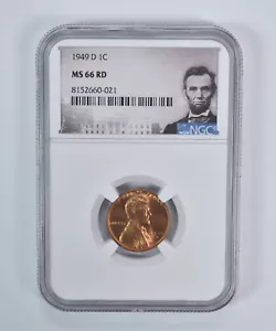 1949-D Lincoln Wheat Cent MS66 RD NGC Special Label - Picture 1 of 5