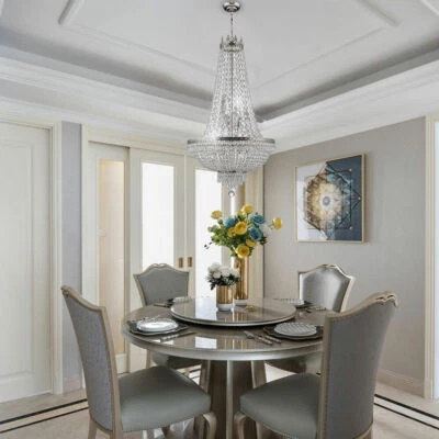 Lámpara colgante antigua vintage de iluminación de techo del Imperio Francés araña de cristal Foto 1 de 4