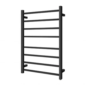 ACA Black Electric Heated Towel Rack Rail Warmer Robe Dryer Holder Square 8 Bars - Picture 1 of 10