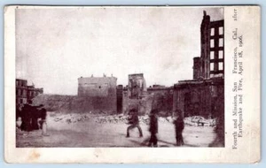 1906 AFTER SAN FRANCISCO EARTHQUAKE & FIRE FOURTH & MISSION DISASTER POSTCARD - Picture 1 of 2