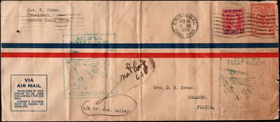 Canal Zone Airmail Postal Stationery Entire Scott # UC1 UPSS # A1 - First Flight - Image 1 of 2