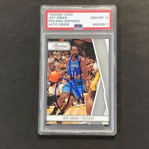 2010-11 Panini Prestige #82 Jeff Green Signed Card AUTO GRADE 10 PSA/DNA Slabbed - Picture 1 of 2