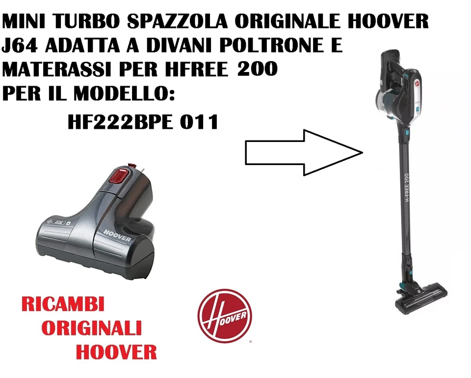 MINI TURBO SPAZZOLA A RULLO ASPIRAPOLVERE H-FREE 200 HOOVER J64 HF222BPE 011 - Immagine 1 di 1