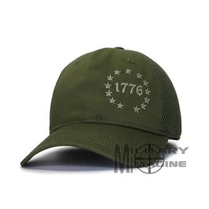 1776 Betsy Ross 13 Colonies 2A Hat OD Green / Green Micro Mesh Tactical Cap - Picture 1 of 6