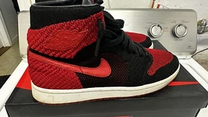 Size 9.5- Jordan 1 Retro High OG Flyknit Bred 2017 - Picture 1 of 11