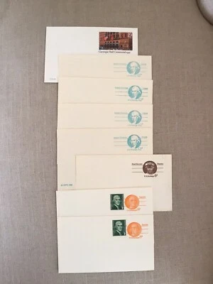 Vintage, Eight US Postal Cards 1-6 cent, 2-8+1 cent, 4-12 cent & 1-19 cent - Image 1 of 4