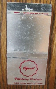 FARM IMPLEMENT: AYERST VETERINARY PRODUCTS MATCHBOOK MATCHCOVER -F8 - Picture 1 of 1