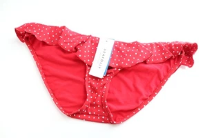 SEAFOLLY Siren Bikinihose UK14 rot gepunktet Stretch Bademode mit Rüschen * - Bild 1 von 7