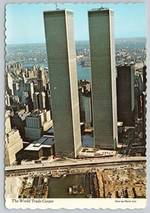 1975 NY Twin Towers World Trade Center vor 9/11 Manhattan 4x6 postfrische Postkarte - Bild 1 von 2