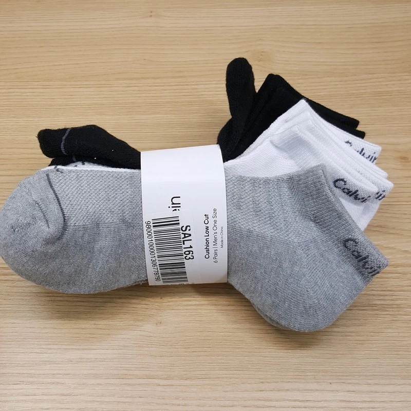 Calvin Klein White 6-pairs Shoe Sz 7-12 Men Athletic Low Cut Socks A27