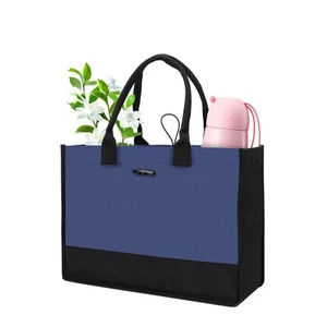 Large Canvas Shopping Tote Bag with Handles for Women Gift Grocery Beach Holi... - Picture 1 of 7