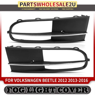 Bisel de embellecimiento de luz antiniebla delantera 2 piezas para Volkswagen Beetle 2012 2013 2014 2015-2016 Foto 1 de 4