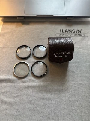 Conjunto de filtros Spiratone Series VI estojo de couro quatro filtros, UV, +1 a +3 - Imagem 1 de 4