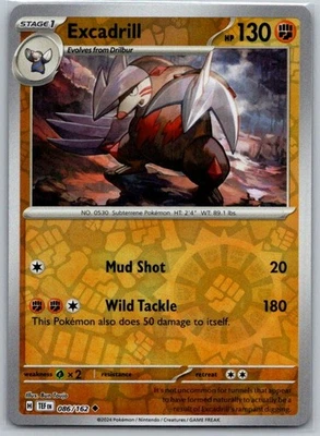 Excadrill - 086/162 Reverse Holo SV05: Temporal Forces NM - Image 1 of 2