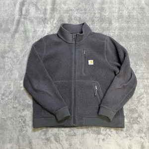 Carhartt Jacke Damen Large Grau Reißverschluss Hochflor Fleece Taschen Outdoor 103913 L - Bild 1 von 10