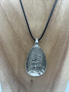 Cutlery Spoon Harvest Pendant Berry Silver Plate Bent Jewellery Handmade - Bild 1 von 11