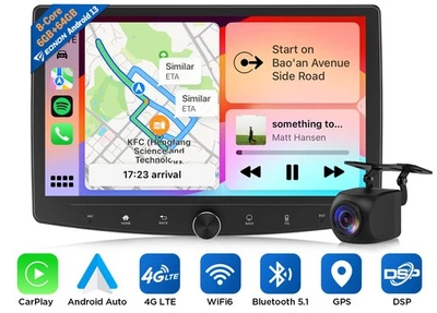 10.1" QLED Doppel DIN Android Auto 13 8-Kern Autoradio CarPlay GPS Navi WIFI DSP - Bild 1 von 4