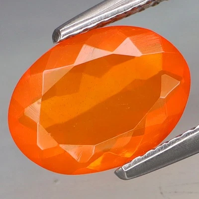 1.28Ct.Best Color! Natural Fanta Orange Red Mexican Fire Opal Full Fire&CLEAN! - Image 1 of 4