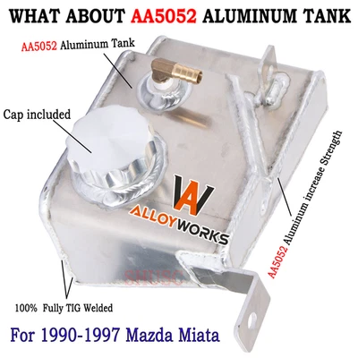 Kit de lata de desbordamiento de recuperación de expansión de tanque de refrigerante de aluminio para Mazda Miata 90-97 Foto 1 de 4