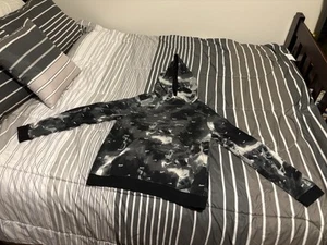 Nike Hoodie Pullover Size XL  Camo Print / Tie Dye Black & Gray Logos All Over - Picture 1 of 11
