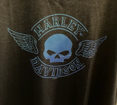 Harley Davidson Womens T Shirt Size XL Black/Navy Savannah Skull Graphic Tee NWT - Image 1 of 4