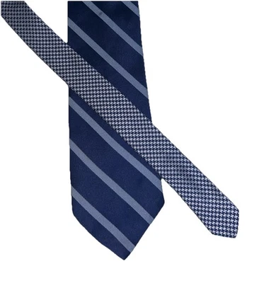 Vtg Tommy Hilfiger 100% Silk Neck Tie Blue Regimental Repp Striped With Stars - Image 1 of 4