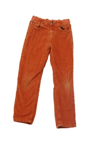 Jacadi Boys Textured Zip Button Straight Leg Lined Corduroy Pants Orange Size 8 - Picture 1 of 6