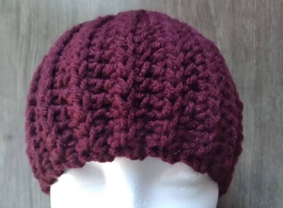 Crochet Hecho a Mano Lindo y Acogedor Calentador de Orejas Color Vino Foto 1 de 4