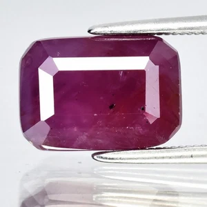 💎 5,97ct 11x7,5mm Achteck Purpur Rot Rubin - Unbeheizt, Guinea Edelstein - Bild 1 von 4