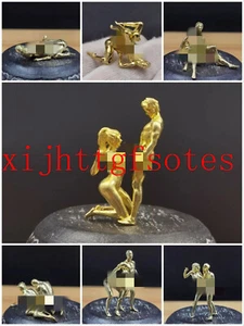 Solid Bronze Copper Statue Hand Carved Penis Love Man Woman Amulet  - Picture 1 of 18