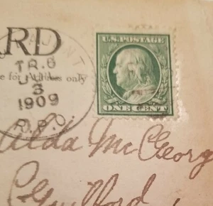 George Washngton 1 Cent Stamp on Friendship Postcard Stamped 1909 - Picture 1 of 11