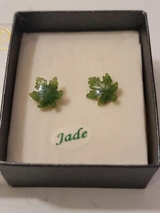 Pan Pacific Canada Maple Or Cannabis Jade Leaf Earrings MIB - Picture 1 of 4