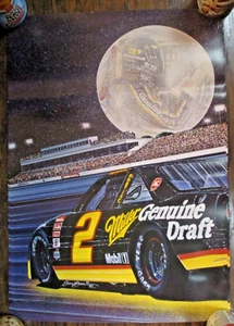 1992 RUSTY WALLACE #2 MILLER GENUINE DRAFT 17X24 POSTER NASCAR RACING SAM BASS - Picture 1 of 1