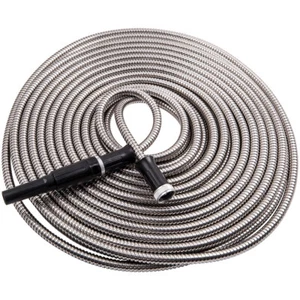 75FT Garden Water Hose Watering Pipe Stainless Steel Flexible with Nozzle - Picture 1 of 10